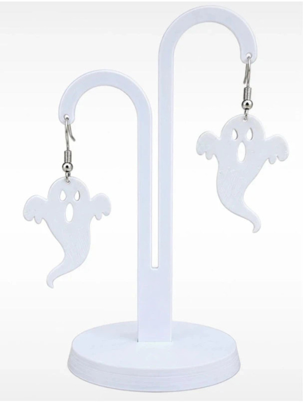 Handmade White Ghost Dangle Earrings Halloween Spooky Fall Jewelry